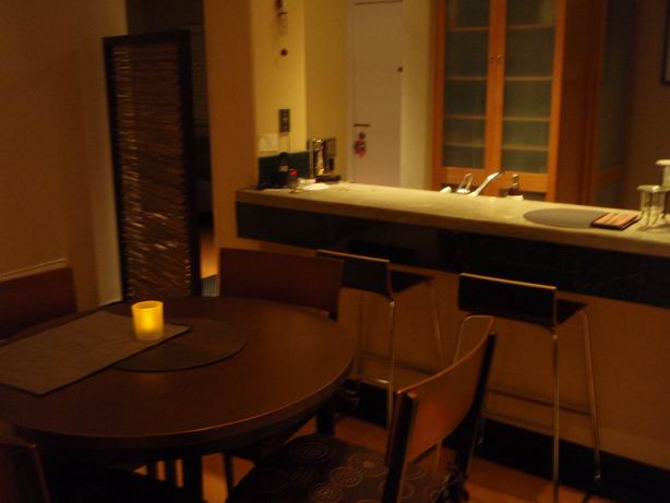 Dining Area and Polished Concrete Kitchen Counter 